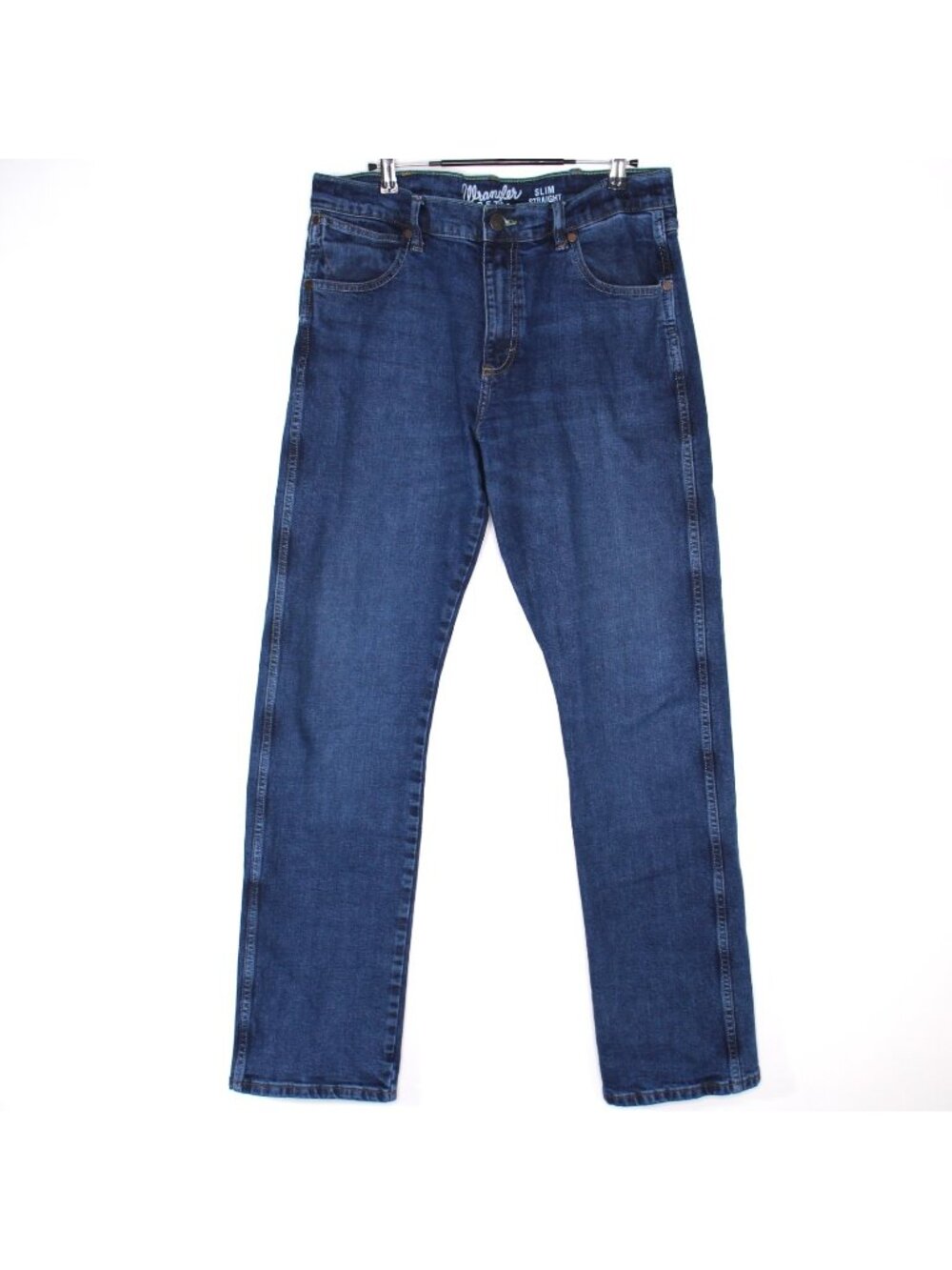 Wrangler Retro Mens 33 x 34 Slim Straight Cowboy Blue Jeans H1054